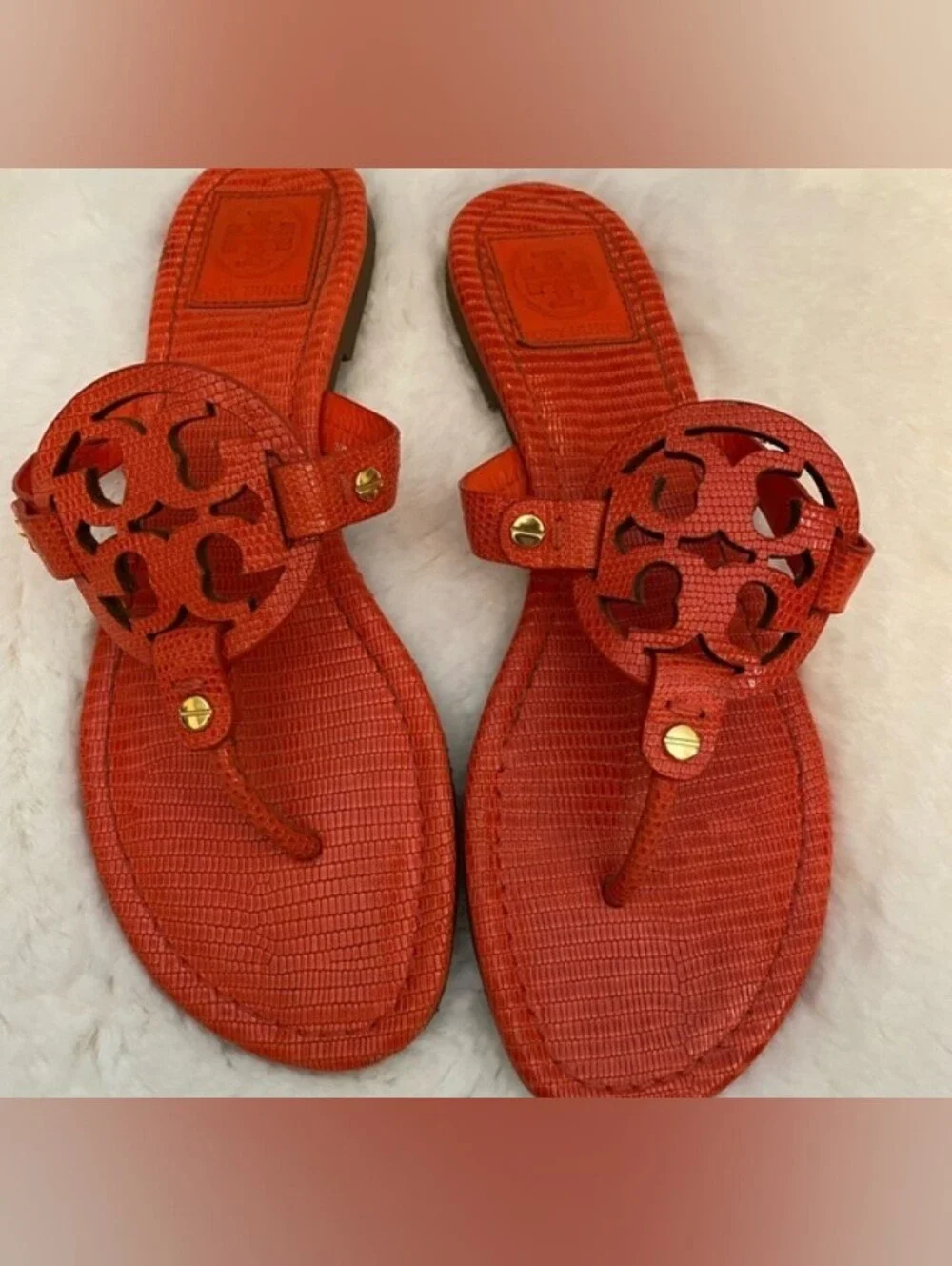 Tory Burch Orange Leather sandals